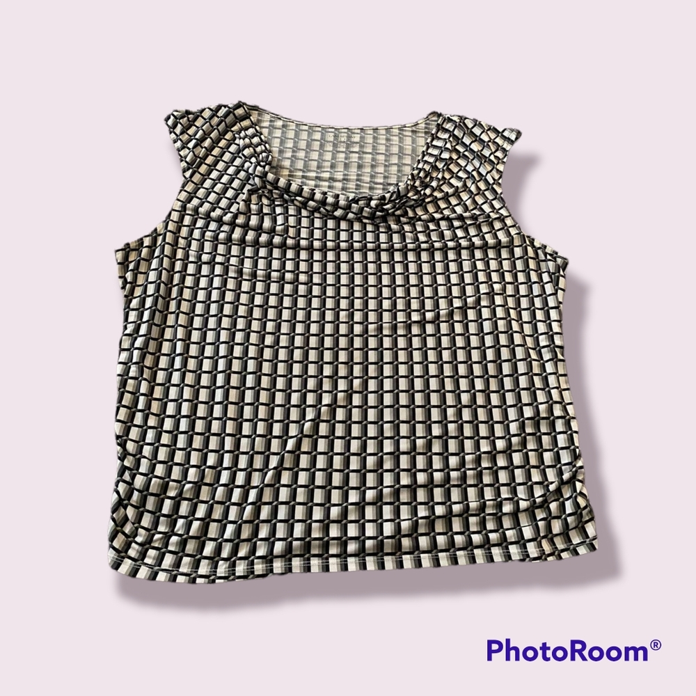 Lane Bryant 3x checkered elephant nect top women's